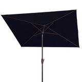 Safavieh Kamen 6.5 X 10 Ft Rect Market Umbrella Navy Aluminum PAT8301C