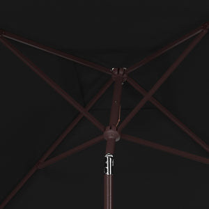 Safavieh Kamen 6.5 X 10 Ft Rect Market Umbrella Black Aluminum PAT8301D