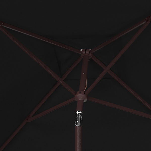 Safavieh Kamen 6.5 X 10 Ft Rect Market Umbrella Black Aluminum PAT8301D