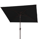 Safavieh Kamen 6.5 X 10 Ft Rect Market Umbrella Black Aluminum PAT8301D