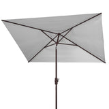 Safavieh Kamen 6.5 X 10 Ft Rect Market Umbrella White Aluminum PAT8301F