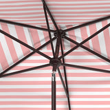 Safavieh Iris Fashion Line 6.5 X 10 Ft Rect Umbrella XII23 Orange Stripe Aluminum PAT8304C