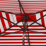 Safavieh Athens 6.5 X 10 Ft Rect Crank Umbrella Red Aluminum PAT8307F