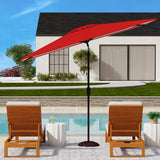 Safavieh Athens 6.5 X 10 Ft Rect Crank Umbrella Red Aluminum PAT8307F