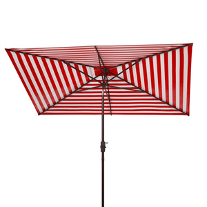 Safavieh Athens 6.5 X 10 Ft Rect Crank Umbrella Red Aluminum PAT8307F