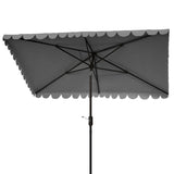 Safavieh Venice 6.5 X 10 Ft Rect Crank Umbrella Grey Aluminum PAT8310B