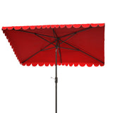 Safavieh Venice 6.5 X 10 Ft Rect Crank Umbrella Red Aluminum PAT8310C