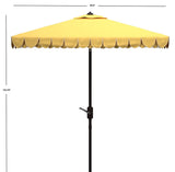 Safavieh Elegant Valance 7.5 Ft Square Umbrella XII23 Yellow Aluminum PAT8406B