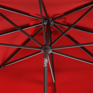 Safavieh Elegant Valance 7.5 Ft Square Umbrella XII23 Red Aluminum PAT8406D