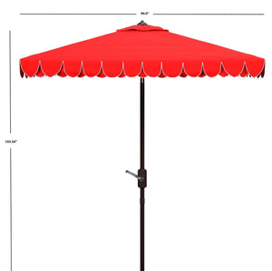 Safavieh Elegant Valance 7.5 Ft Square Umbrella XII23 Red Aluminum PAT8406D