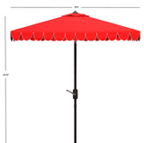 Safavieh Elegant Valance 7.5 Ft Square Umbrella XII23 Red Aluminum PAT8406D