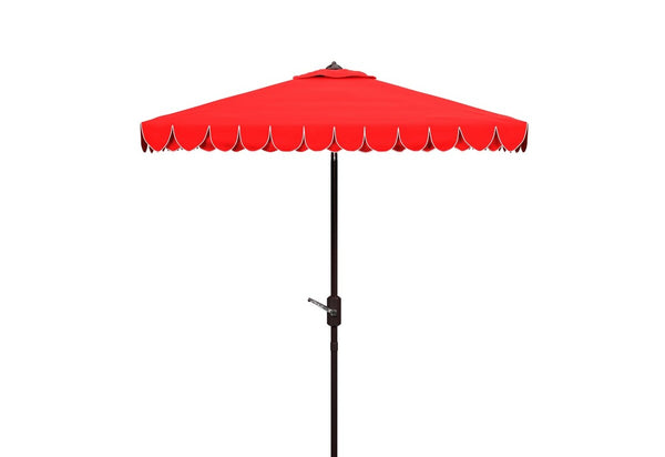 Safavieh Elegant Valance 7.5 Ft Square Umbrella XII23 Red Aluminum PAT8406D