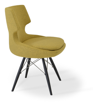 Soho Concept Patara Mw Dining Chair - Elegant Upholstered Seat In Boucle, Velvet & Nubuck With 10-year Warranty Black  Soho-concept-dining-chair-05192