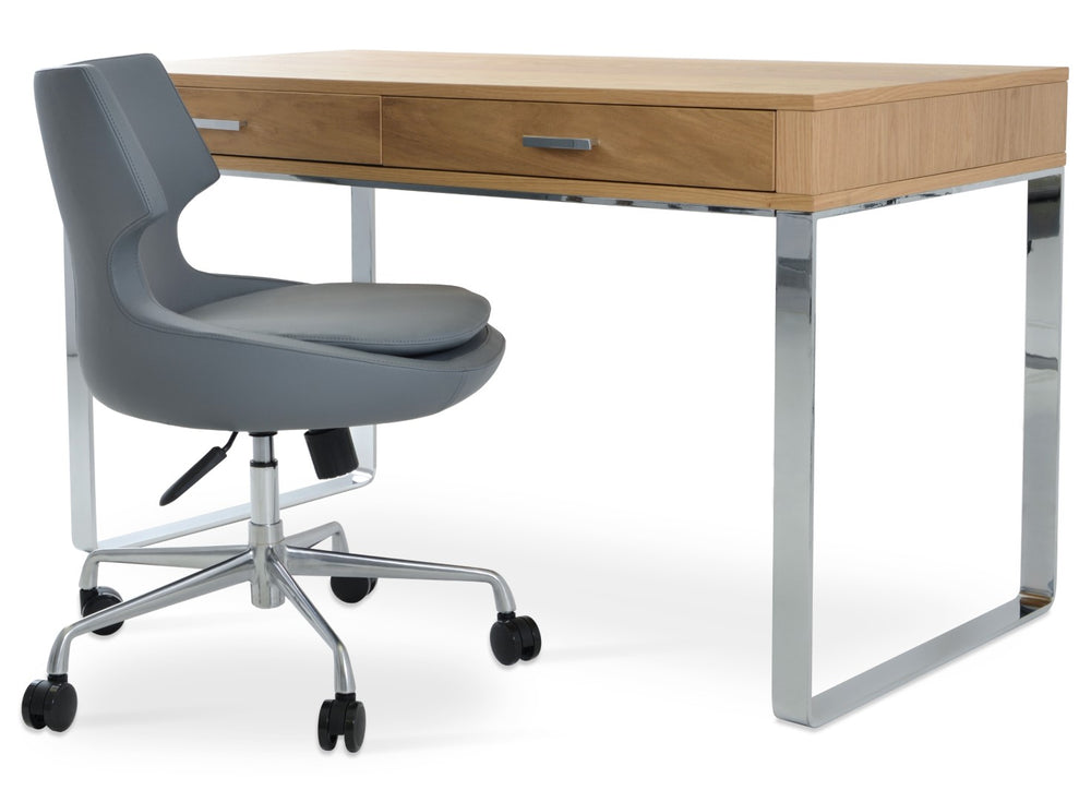 Soho Concept Patara Office Chair - Modern Leatherette Design, 2-year Warranty, Adjustable Height & 300 Lbs Capacity Grey  Soho-concept-dining-chair-13991