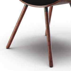 English Elm Marana Dining Chair - Stylish Black Mid-Century Modern Design With Comfortable Vegan Leather Seat B136P158911