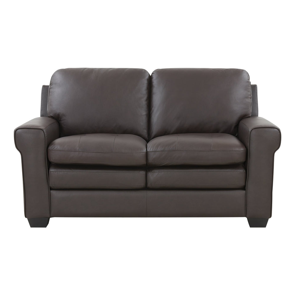 Porter Designs Porter Parma Top Grain Leather Loveseat - Elegant Brown Sofa With Comfort & Style For Your Home Brown Leather 02-189-02-4628
