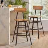 Christopher Knight Home® - Noble House - Raychel Natural Stained Laminated Acacia Barstool - Set of 2