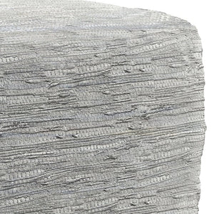 English Elm Fredrik Square Pouf - Handcrafted Cream Leather Footstool For Stylish Comfort & Versatile Use B136P159286
