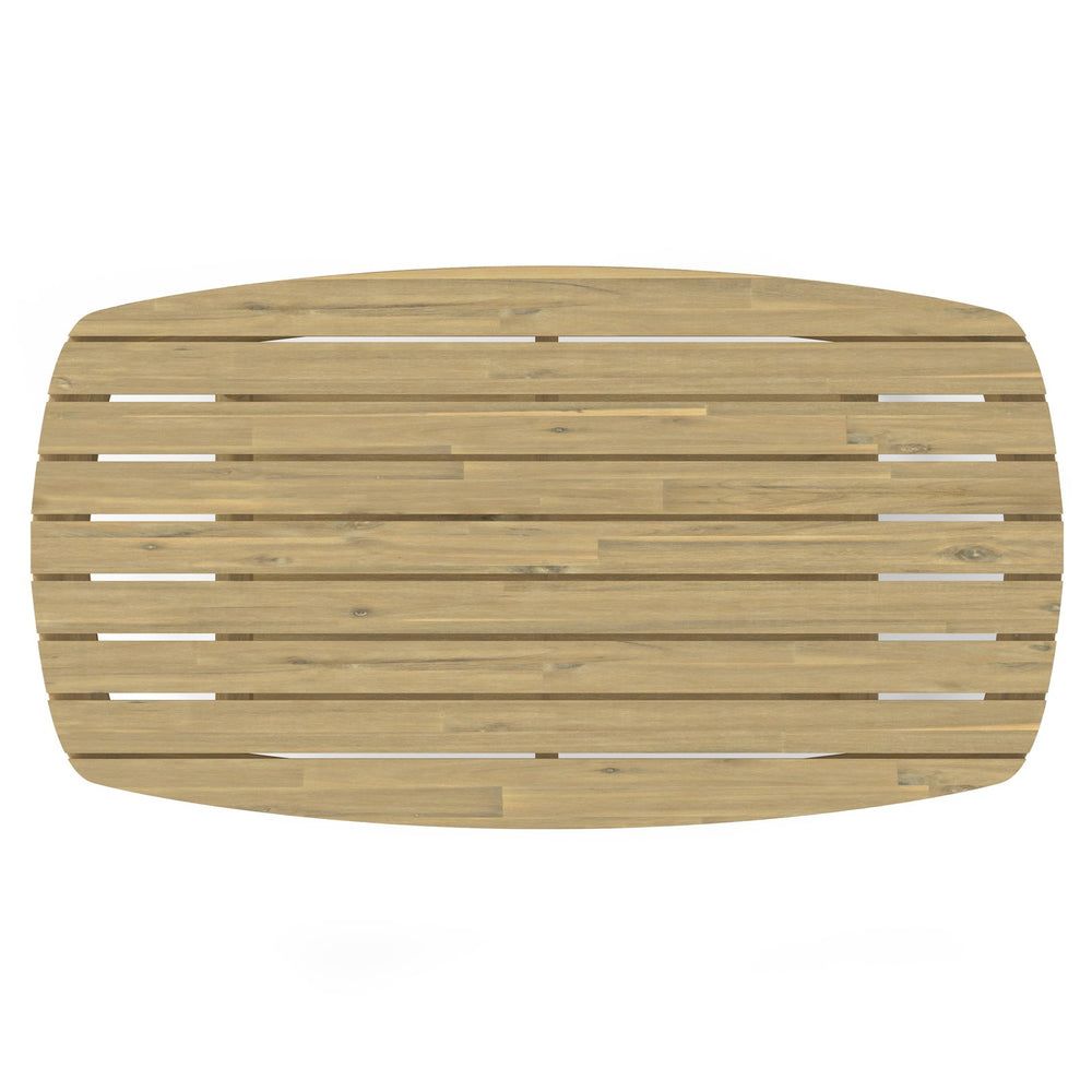 English Elm Bayshore Light Teak Outdoor Coffee Table — Solid Acacia Slatted Top, Weather-Resistant, 43.3" W B136P159365