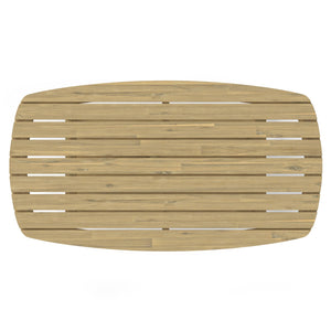 English Elm Bayshore Light Teak Outdoor Coffee Table — Solid Acacia Slatted Top, Weather-Resistant, 43.3" W B136P159365