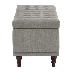 Homelegance By Top-Line Lyon Tufted Storage Bench Grey Polyester