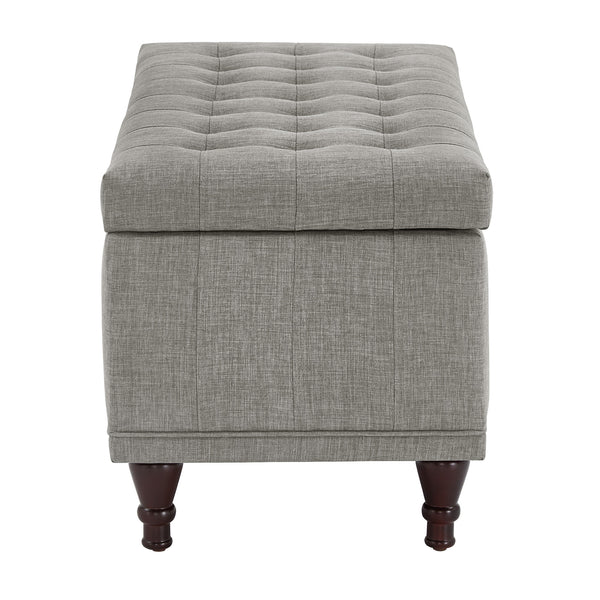 Homelegance By Top-Line Lyon Tufted Storage Bench Grey Polyester