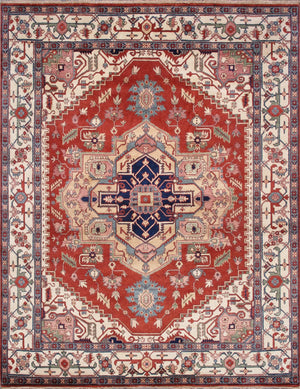 Pasargad Home Serapi Collection Hand-knotted Wool Area Rug In Elegant Rustic Earth Tones   Pb-10b Ivo 6x6