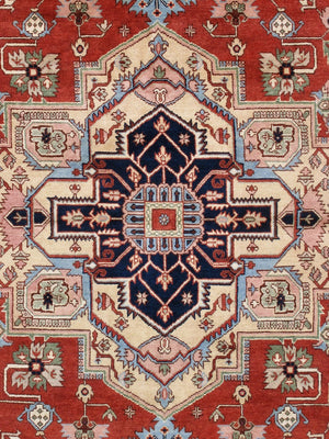 Pasargad Home Serapi Collection Hand-knotted Premium Lamb's Wool Area Rug For Timeless Elegance   Pb-10b Navy 12x18