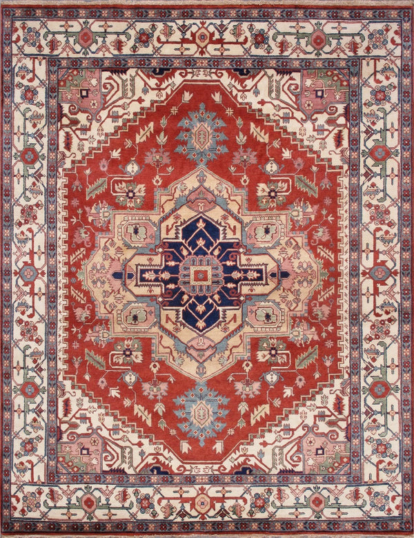 Pasargad Home Serapi Collection Hand-knotted Wool Area Rug In Elegant Rustic Earth Tones   Pb-10b Ivo 10x14