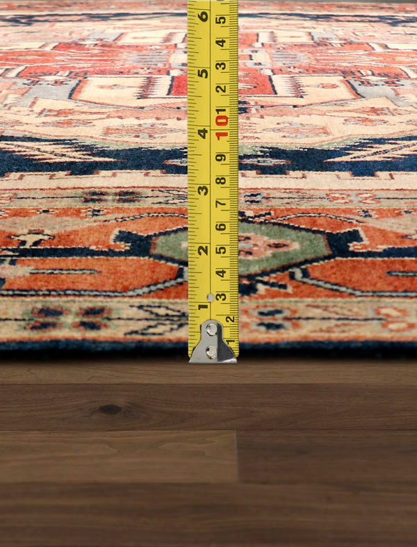 Pasargad Home Serapi Collection Hand-knotted Wool Area Rug In Elegant Rustic Earth Tones   Pb-10b Nvy 5x7