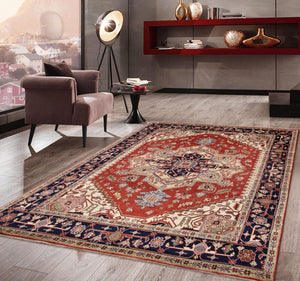 Pasargad Home Serapi Collection Hand-knotted Wool Area Rug In Elegant Rustic Earth Tones   Pb-10b 9x9