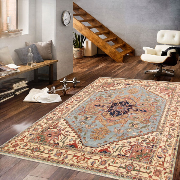 Pasargad Home Serapi Collection Hand-knotted Wool Area Rug In Elegant Rustic Earth Tones   Pb-10blb 8x10