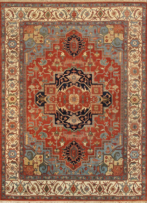 Pasargad Home Serapi Collection Hand-knotted Wool Area Rug In Elegant Rustic Earth Tones   Pb-5b 14x14