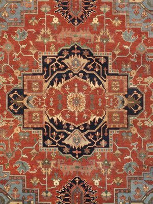 Pasargad Home Serapi Collection Hand-knotted Wool Area Rug In Elegant Rustic Earth Tones   Pb-5b 9x12