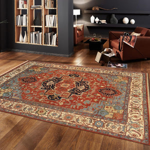 Pasargad Home Serapi Collection Hand-knotted Wool Area Rug In Elegant Rustic Earth Tones   Pb-5b 9x12
