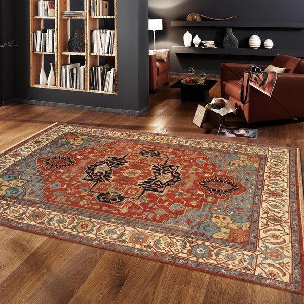 Pasargad Home Serapi Collection Hand-knotted Wool Area Rug In Elegant Rustic Earth Tones   Pb-5b 9x12