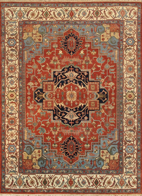 Pasargad Home Serapi Collection Hand-knotted Wool Area Rug In Elegant Rustic Earth Tones   Pb-5b 9x12