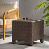 Christopher Knight Home® Minimalist Cube Puerta Accent Table with Polyethylene Rattan Finish - 18.00