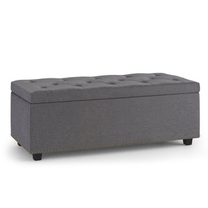English Elm Hamilton Lift Top Storage Ottoman - Stylish Slate Grey With Tufted Design & Hidden Storage Compartment B136P159065