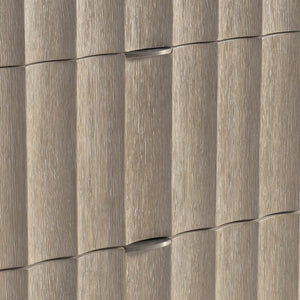 Bernhardt Bernhardt Loggia Dresser With Fluted Scalloped Drawers, Wire‑Brushed Oak Finish & Stainless Pulls 345052