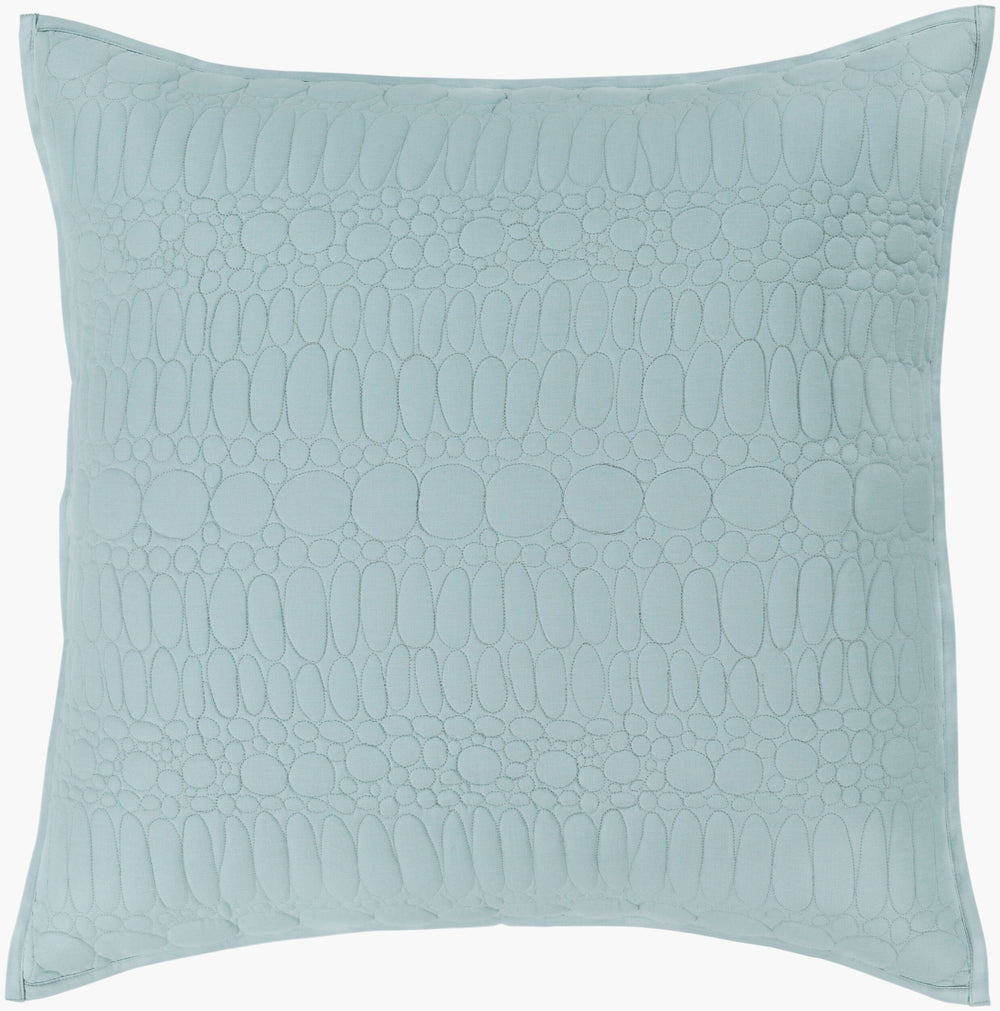 Surya Pebble 26"W X 26"L Sham - Rustic Cotton Blend Pillow Cover For Cozy Home Decor & Comfort Ice Blue Cotton,Cotton,Polyester,Polyfill Pbe1000-es