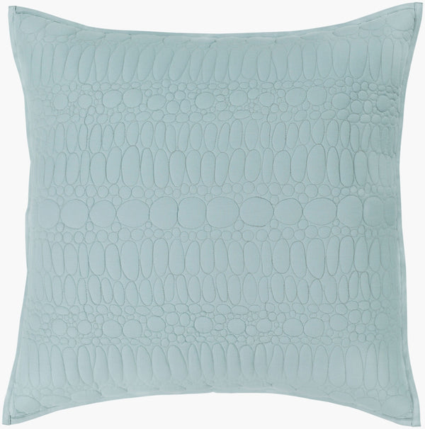 Surya Pebble 26"W X 26"L Sham - Rustic Cotton Blend Pillow Cover For Cozy Home Decor & Comfort Ice Blue Cotton,Cotton,Polyester,Polyfill Pbe1000-es