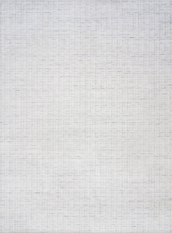 Pasargad Home Slate Collection Luxurious Hand-loomed Area Rug In Ivory And Blue, Modern Elegance   Pbfe-03 12x15