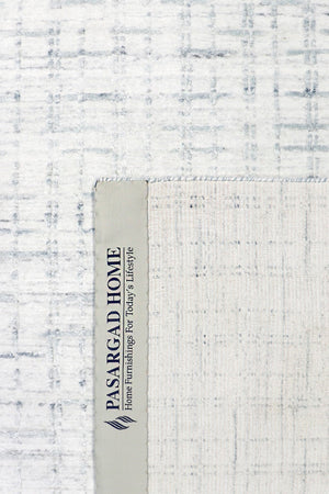 Pasargad Home Slate Collection Luxurious Hand-loomed Area Rug In Ivory And Blue, Modern Elegance   Pbfe-03 12x15