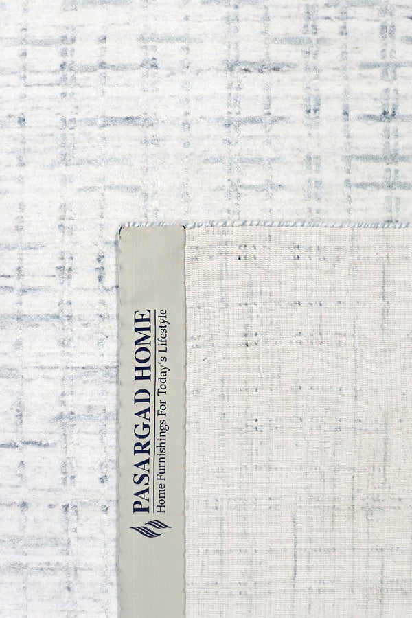 Pasargad Home Slate Collection Luxurious Hand-loomed Area Rug In Ivory And Blue, Modern Elegance   Pbfe-03 12x15