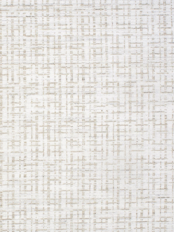 Pasargad Home Slate Collection Luxurious Hand-loomed Area Rug In Ivory And Blue, Modern Elegance   Pbfe-04 6x9