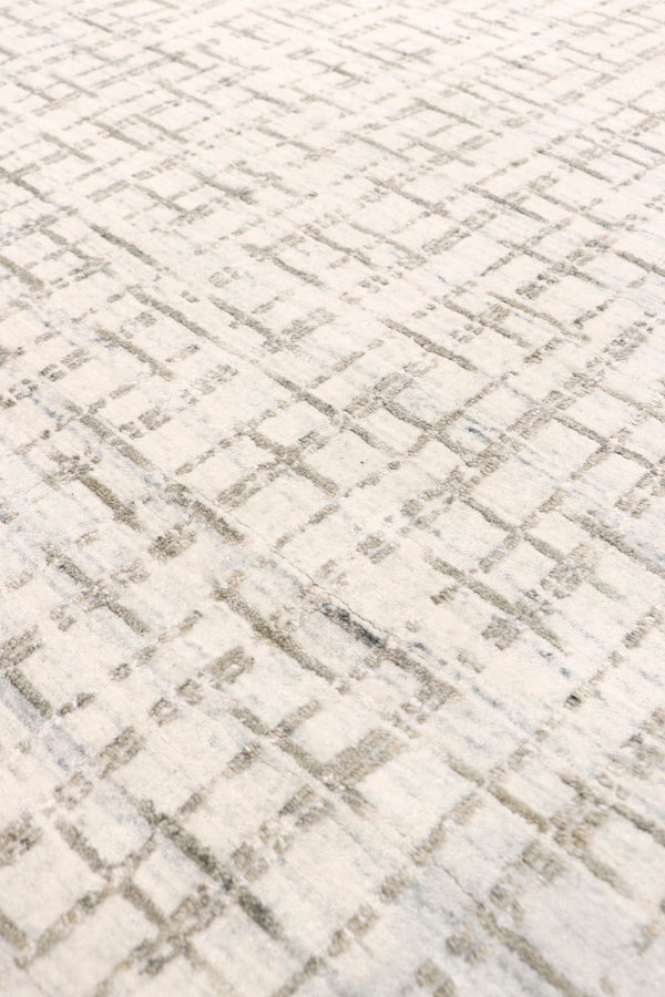 Pasargad Home Slate Collection Luxurious Hand-loomed Area Rug In Ivory And Blue, Modern Elegance   Pbfe-04 6x9