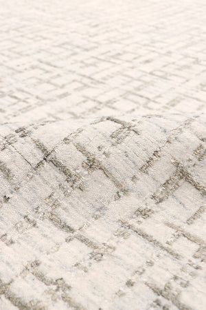 Pasargad Home Slate Collection Luxurious Hand-loomed Area Rug In Ivory And Blue, Modern Elegance   Pbfe-04 6x9