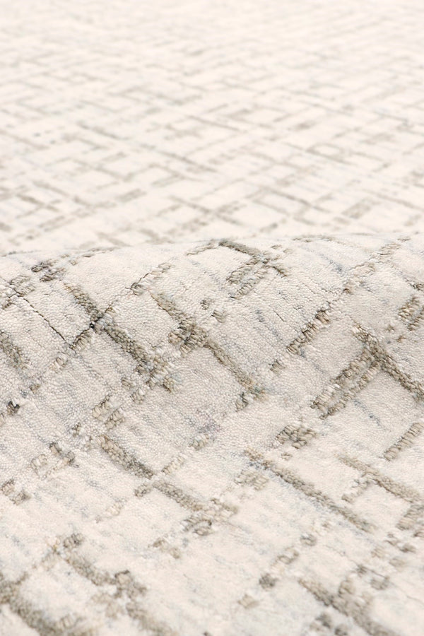 Pasargad Home Slate Collection Luxurious Hand-loomed Area Rug In Ivory And Blue, Modern Elegance   Pbfe-04 6x9