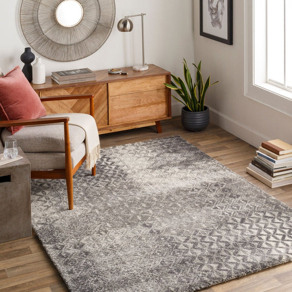 Livabliss Pembridge Belgian High Pile Polypropylene Accent Rug Mid Century Modern Entryway Decor Charcoal, Ivory 2' x 3'7" PBG1001-236